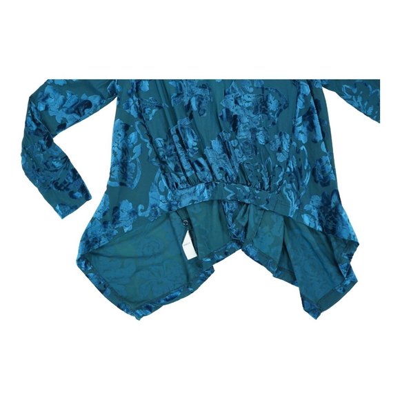 VT Lux Women's Long Sleeve Shirt Small Floral Open Front Sheer‎ Wrap Drape - Picture 9 of 9